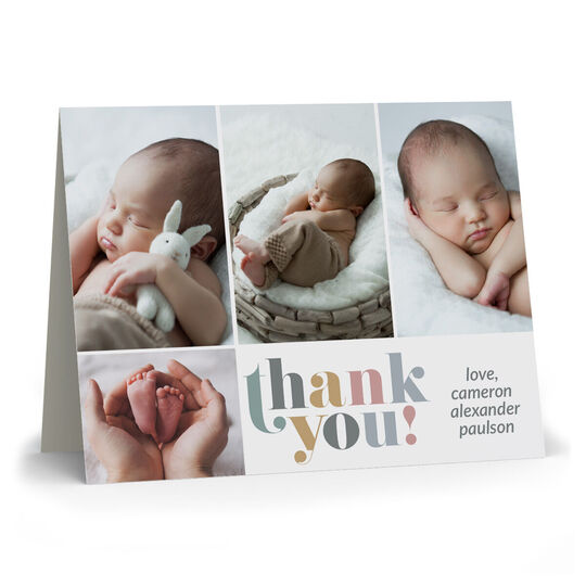 Colorful Thank You Folded Photo Note Cards